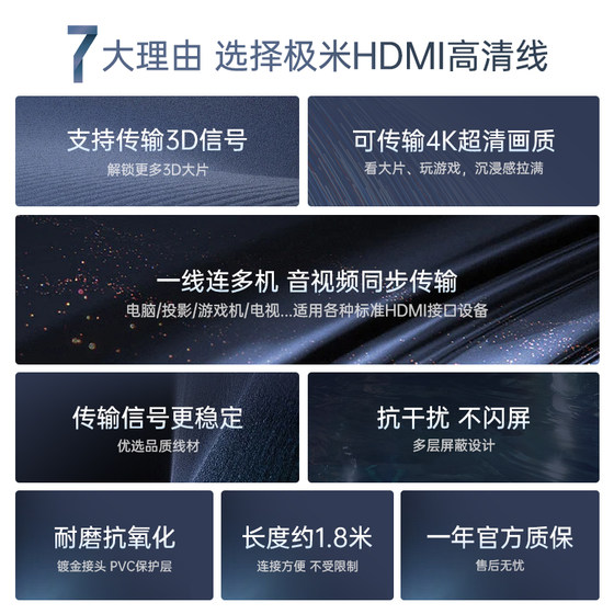 HDMI 고화질 데이터 케이블 1.8 미터 3D/4K 시각 효과 18GBPS 안정 전송 HDMI 고화질 데이터 케이블 1.8 미터 3D/4K 시각 효과 18GBPS 안정 전송