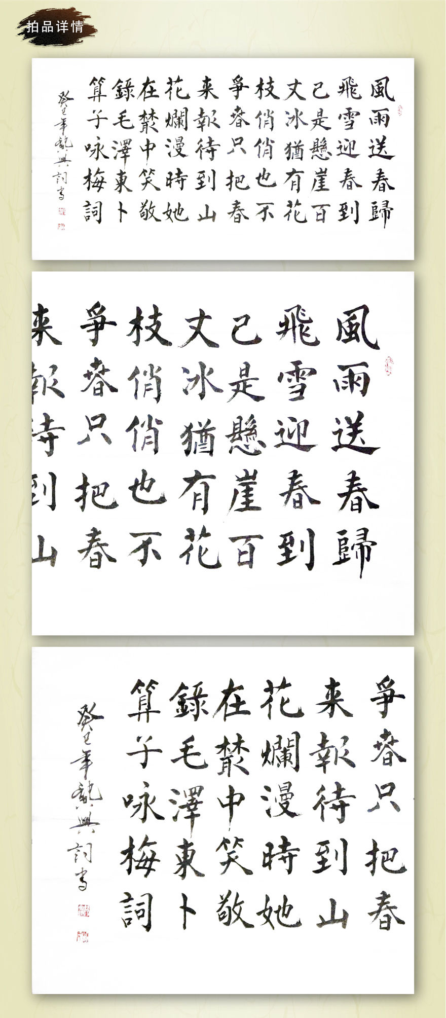 龚兴词《风雨送春归》中国书画研究院院士 水墨纸本