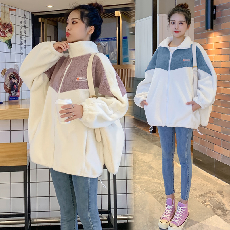 Pregnant woman autumn and winter coat with long section 2023 gestation in winter clothing thicken plus suede winter sweatshirt outwear jacket-Taobao