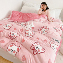 Winter coral velvet quilt cover single piece milk flannel quilt cover single child winter padded velvet single double