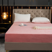 Pure Colour Milk Suede Bunk Bed single piece Coral Fleece Flannel Bed Cover with velvet cover Mattress Cover Winter Thermal Pads