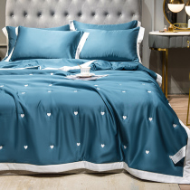 Ice Silk air conditioner is summer Tiance summer quilt four-piece double single machine washable summer quilt