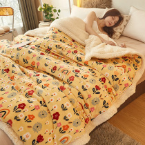 Lamb coral velvet blanket quilt winter thickened sofa nap small blanket spring and autumn blanket sheet man flannel