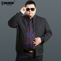 Dad spring and autumn mens jacket jacket male fat plus size loose business casual jacket Fat man jacket coat