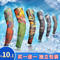 Sunscreen Hand Sleeve Arm Ice Sleeve Men's Sleeve Ice Silk Sleeve Sleeve Summer Anti-UV Floral Arm Tattoo Arm Cover