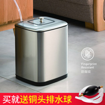 Tea barrel tea slag barrel stainless steel kung fu tea bucket household living room tea set small filter tea slag tea trash can