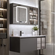 Nordic Light Lavish Rockboard Bath Cabinet Combination Suit Modern Minima Toilet Wash Wash face wash Wash Terrace Basin Mirror Cabinet