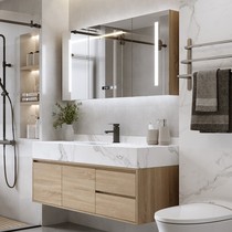 Smart Rock Board Bath Cabinet Combination Modern Minima Light Lavish Washbasin Wash Washbasin Wash Terrace Solid Wood Mirror Cabinet