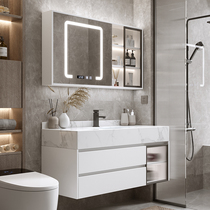 Toilet Wash Terrace Intelligent Rock Board Bath Room Cabinet Combined Bathroom Suit Modern Minima Washbasin Mirror Cabinet