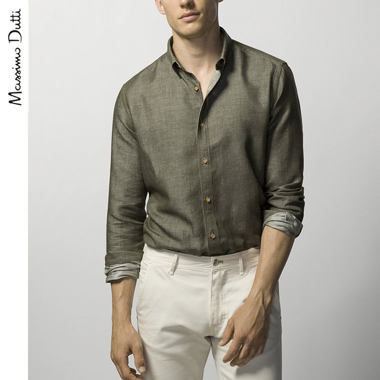 Massimo Dutti 男装 撞色缉线衬衫 00150336505