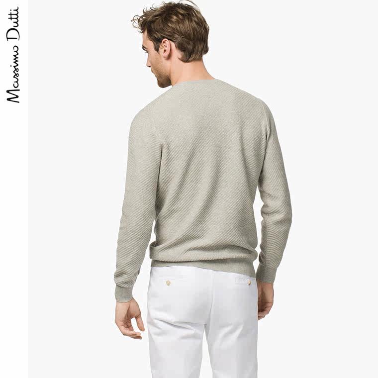 Massimo Dutti 男装 斜缝线针织衫 00913082812