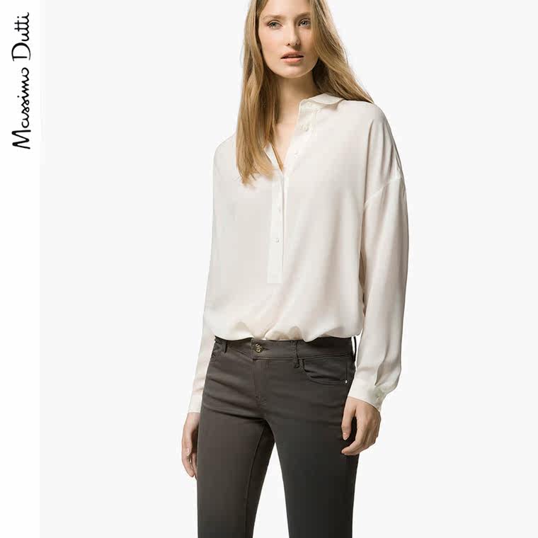 Massimo Dutti 女装 背面打褶真丝长衫 05155505250