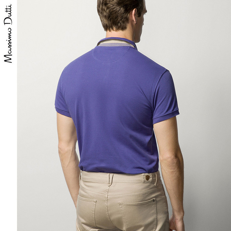 Massimo Dutti 男装 修身款素色高尔夫球衫 00704202404