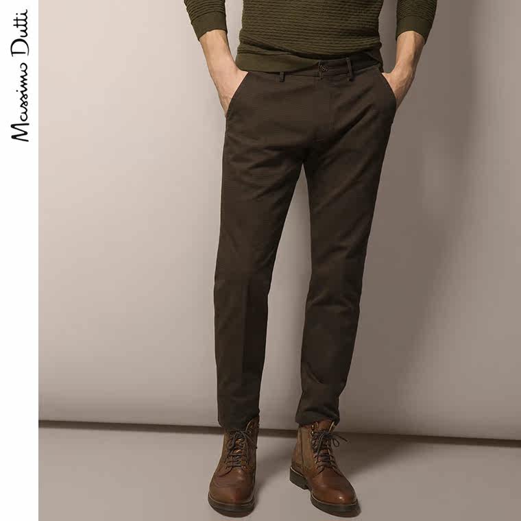 Massimo Dutti 男装 菱形纹理休闲裤 00008108505