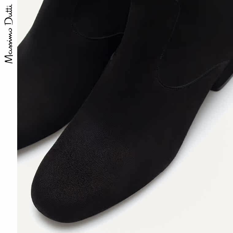 Massimo Dutti 女鞋 羊皮麂皮长靴 13007121800