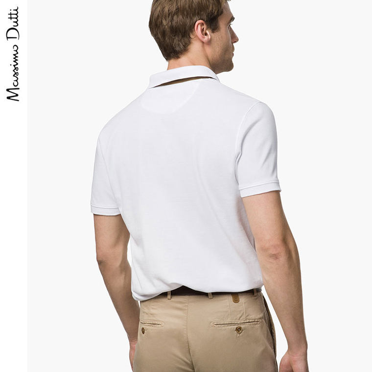 Massimo Dutti 男装 全棉盾牌立领高尔夫球衫 00736201250