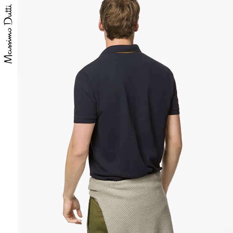 Massimo Dutti 男装 全棉盾牌立领高尔夫球衫 00736201401