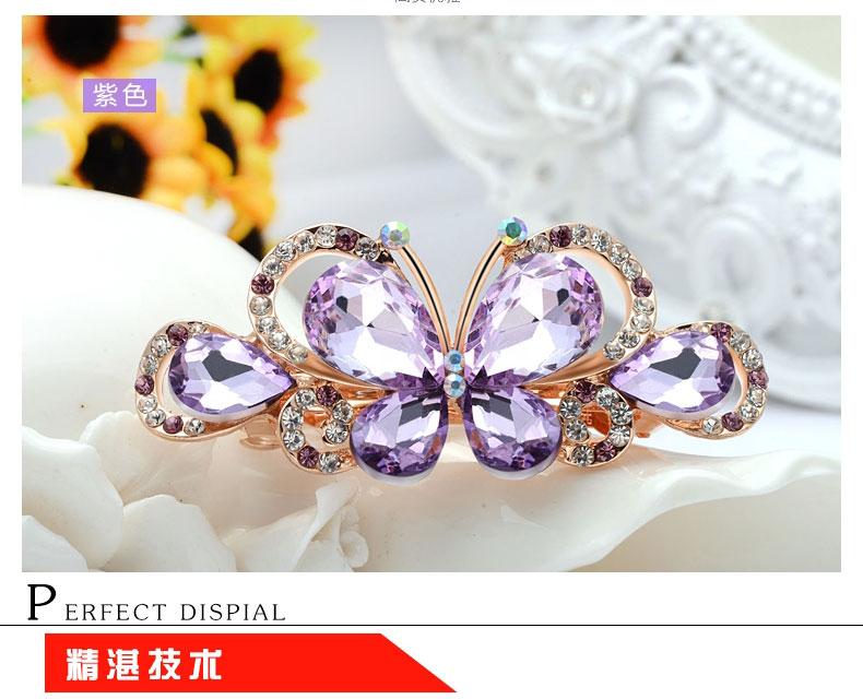 马尾发夹弹簧夹子水钻刘海发卡子蝴蝶结女头发