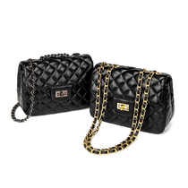 Rice print small bag womens 2021 new leisure Joker small fragrant wind shoulder bag shoulder bag diamond chain bag womens bag