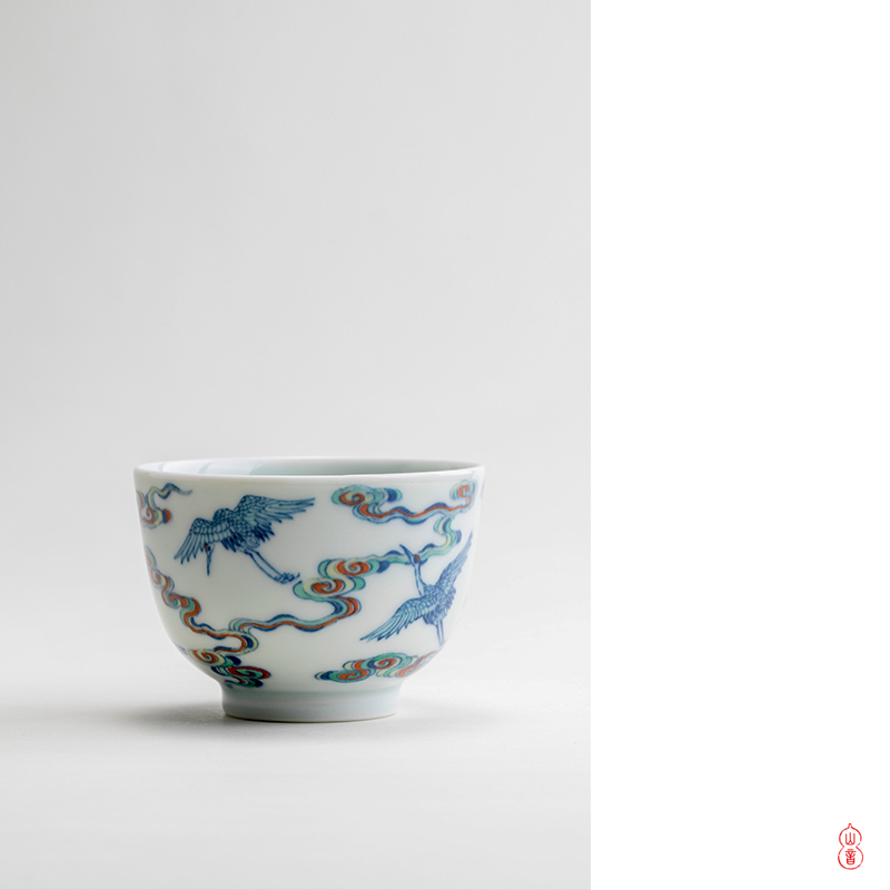 Qin Qiuyan the teacher bucket color hand - made James t. c. na was published grain single CPU jingdezhen checking ceramic masters cup sample tea cup