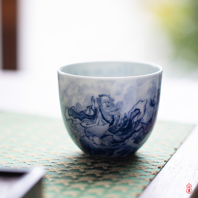 Yellow River xiao bamboo up talk straight koubei jingdezhen ceramic hand - made porcelain teacup personal special sample tea cup