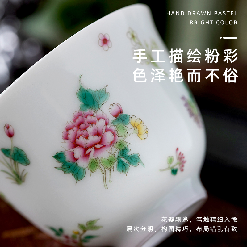 Sheng xiang & middot; Master cup jingdezhen pure manual painting a single kung fu tea cups large - sized ceramic tea set