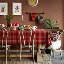 Planting love box Edinburgh tablecloth wedding festive plaid red American ins premium coffee table cloth tablecloth