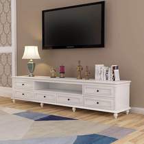 American country solid wood TV cabinet Simple modern living room cabinet Mediterranean style small apartment TV cabinet customization