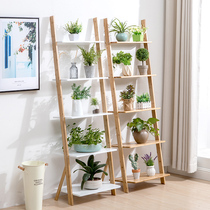 Nordic flower rack Indoor floor-to-ceiling multi-storey living room flower pot rack Creative wall shelf Balcony meat rack