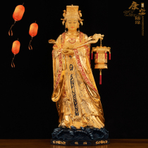 27 inch Taiwan pure copper gilded Mazu Niangniang statue standing statue Meizhou Island Mazu Heavenly Virgin Sea God ornament