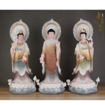 The Three Sacred Buddhas of the West are enshrined in the Buddha Hall of the Buddha Home of the Buddha Guanyin