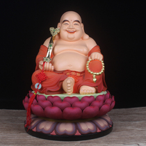16 19 inch sitting full lotus laughing Buddha Maitreya Buddha statue Big belly laughing Buddha Resin Buddhist Buddha statue fortune ornament
