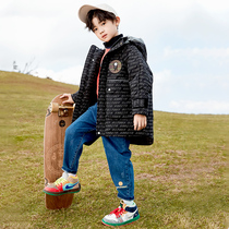 Boys' down jacket 2022 new western style thickened winter clothes big and medium children's bombing street thickened jacket trendy and handsome