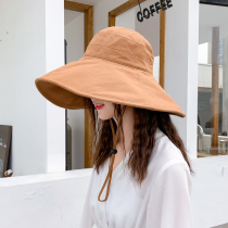 Seaside sunscreen visor fisherman hat Womens oversized along the sun hat Summer ins Korean version tide anti-UV wide-brim hat