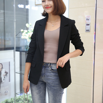 Small suit jacket womens 2021 autumn new Korean slim slim one button small suit mid-length jacket trend