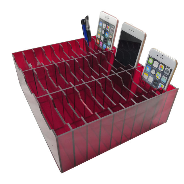 ກ່ອງໂທລະສັບມືຖື eyelash desktop acrylic hanging multi-grid tempered film storage rack storage custom placement box storage box