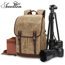 Canvas Single Counter Camera Bag Woman Portable Outdoor Photography Bag Double Shoulder Canon Nicom Micro Single Multipurpose Travel Backpack Man