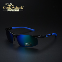 Official Flagship Cook Shark Sunglasses Mens Polarized Driver Mirror Driving Colorful Glasses Sunglasses Trendy Men