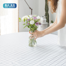Tablecloth fabric Tablecloth Waterproof and oil-proof Wash-in table mat Rectangular square household student PVC plastic cloth