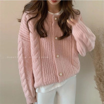 South Koreas gentle sparkling sweater 2021 autumn lazy soft glutinous knitting sweater tide