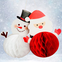 Kindergarten Plant Corner New Years Day Ring Creation Material Christmas Hat Honeycomb Ball Pendant Restaurant Roof Sky Hanging