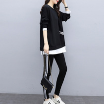 Big Code Womens Clothing Spring Clothing Sports Casual Fat Mm Two Suits 2022 New Wee Clothing Spring Autumn Fashion Blouse Trend