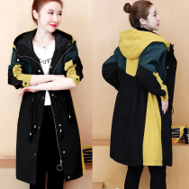 Large size womens autumn coat 200 Jin 2021 New tidal air fat mm long windbreaker spring and autumn thin