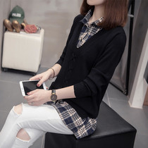 Large size womens wear belly coat top base shirt 2021 new autumn dress foreign fat mm sweater 200 Jin tide