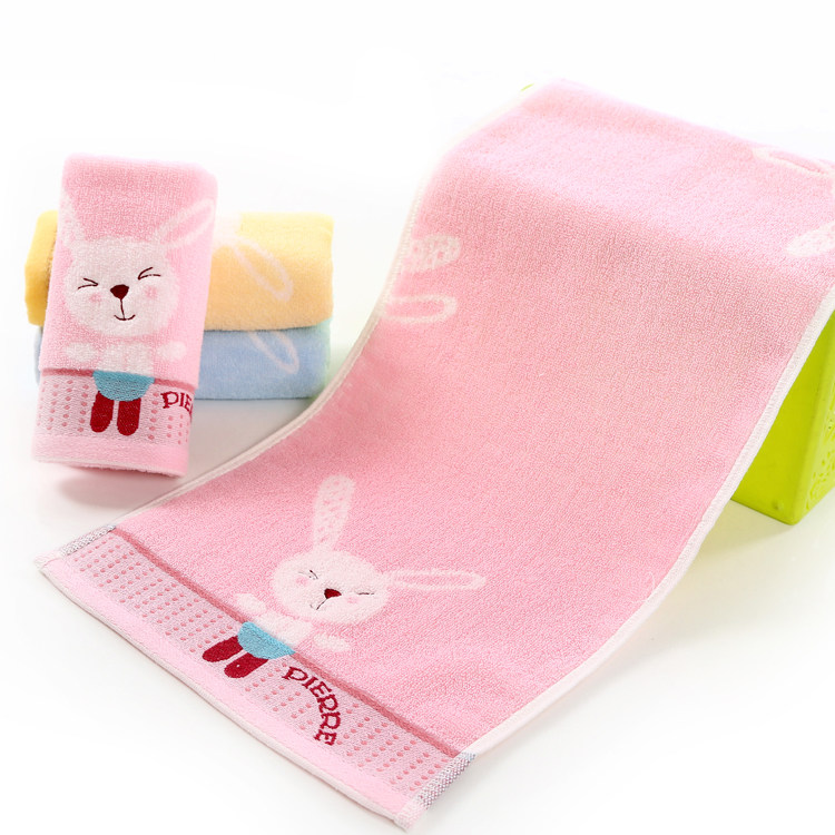 全棉萌萌熊童巾 纯棉儿童吸水柔软巾洗脸面巾加厚小毛巾批发包邮