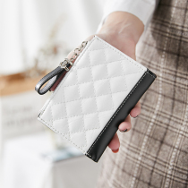 Next door Xiaofei 2018 new womens short wallet small fragrance Ling plaid multi-functional short wallet fashion