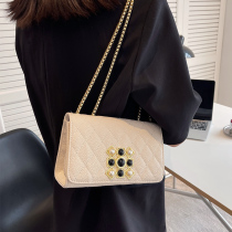 Advanced Texture Pack Bag Women Bag 2022 New Fashion 100 Lap Single Shoulder Chain Bag Popular Commuter Skew Small Square Bag