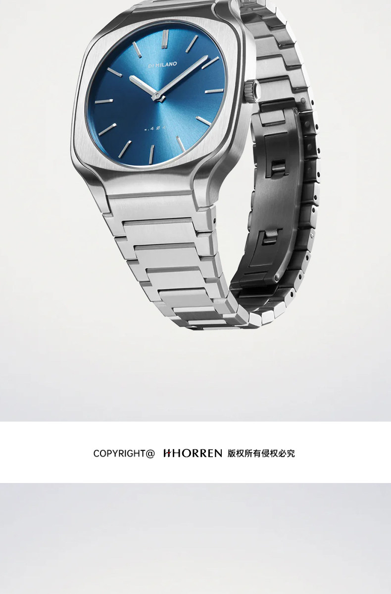 Часы Европа d1milano男女square bracelet 37mm&horion联名款不锈钢石英表