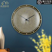Light Luxury Pure Copper Silent Wall Clock Living Room Home Clock Nordic Fashion Watch Creative Tasteful Art Wall Hanging Watch