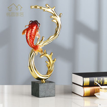 Brass carp swing piece Fish Leap Longmen Living room Xuanguan Swaying Pieces Adornment Office Jo Relocation New Residence Gift